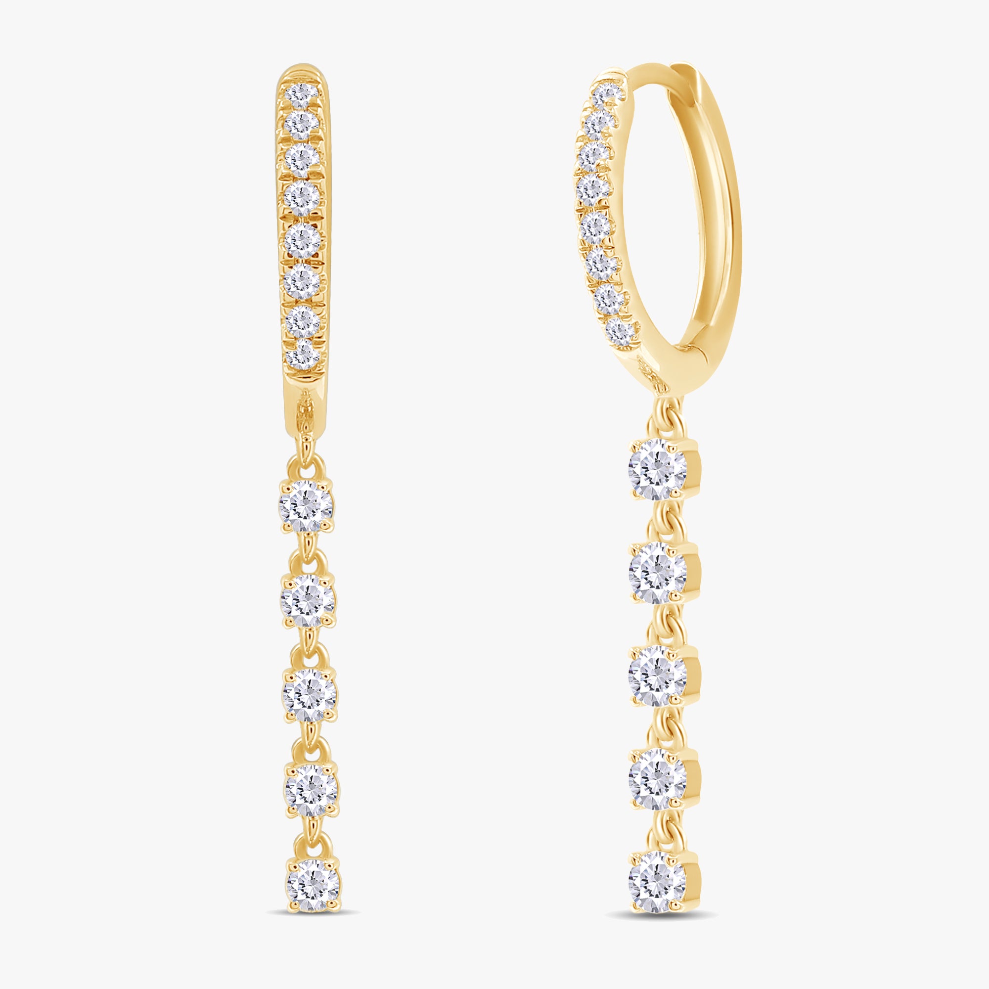 0.75 Carat Round Cut Lab Grown Diamond Drop Dangle Earrings