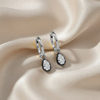 1.00 TCW Pear Shape Lab Grown Diamond Drop Hoop Earrings