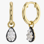 1.00 TCW Pear Shape Lab Grown Diamond Drop Hoop Earrings