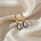 1.00 TCW Pear Shape Lab Grown Diamond Drop Hoop Earrings