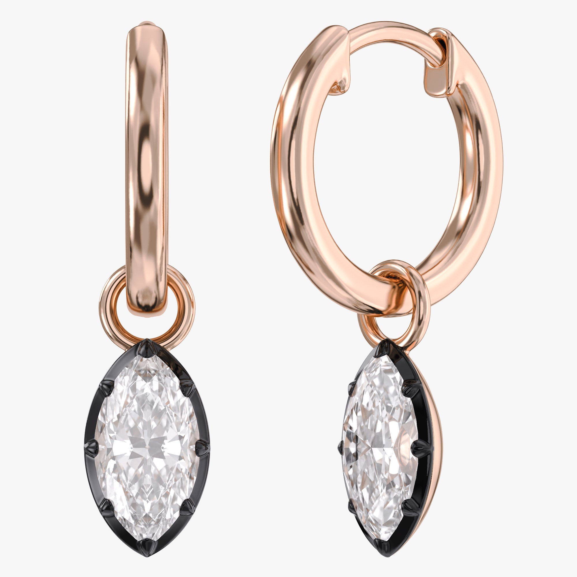 1.00 Carat Marquise Cut Lab Grown Diamond Drop Dangle Earrings