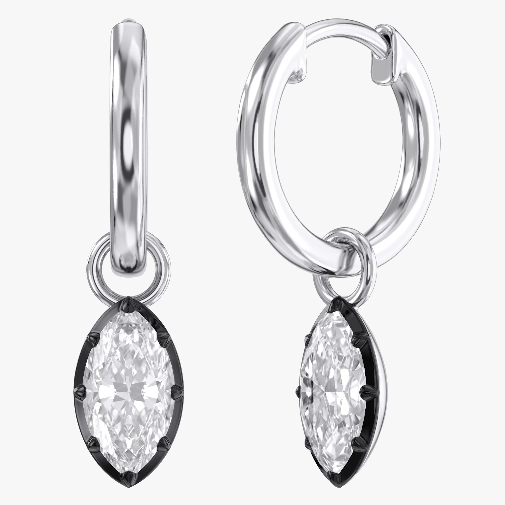 1.00 Carat Marquise Cut Lab Grown Diamond Drop Dangle Earrings