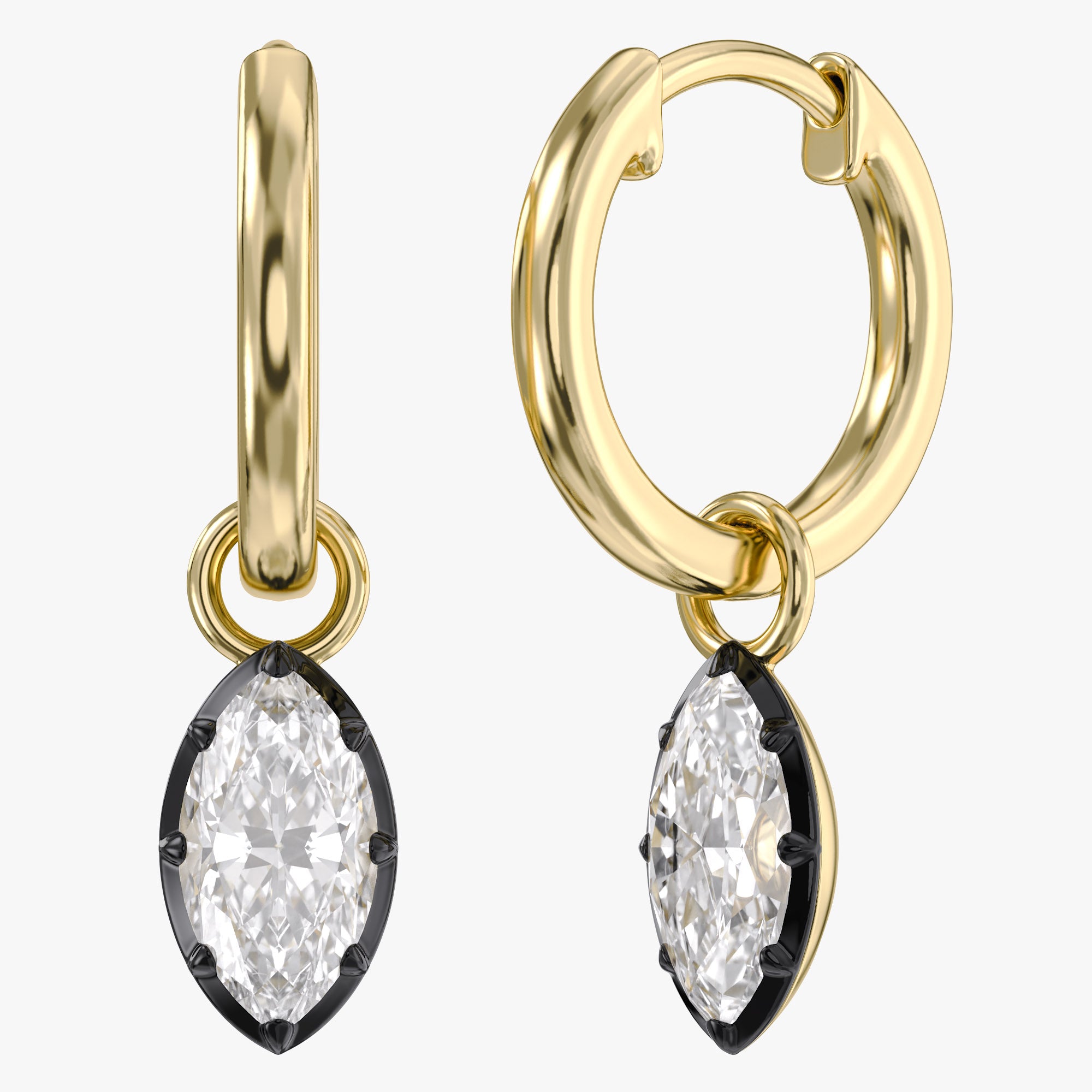1.00 Carat Marquise Cut Lab Grown Diamond Drop Dangle Earrings