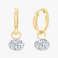 1.00 Carat Oval Cut Lab Grown Diamond Drop Hoop Earrings