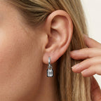 1.00 Carat Emerald Cut Lab Grown Diamond Drop Solitaire Earrings