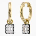 1.00 Carat Emerald Cut Lab Grown Diamond Drop Solitaire Earrings