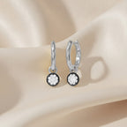 0.80 TWC Round Cut Lab Grown Diamond Drop Solitaire Earrings