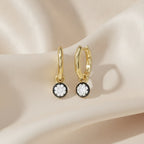 0.80 TWC Round Cut Lab Grown Diamond Drop Solitaire Earrings