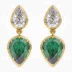 2.45 TCW Pear Shape Lab Grown Gemstone and Lab Diamond Drop Earrings