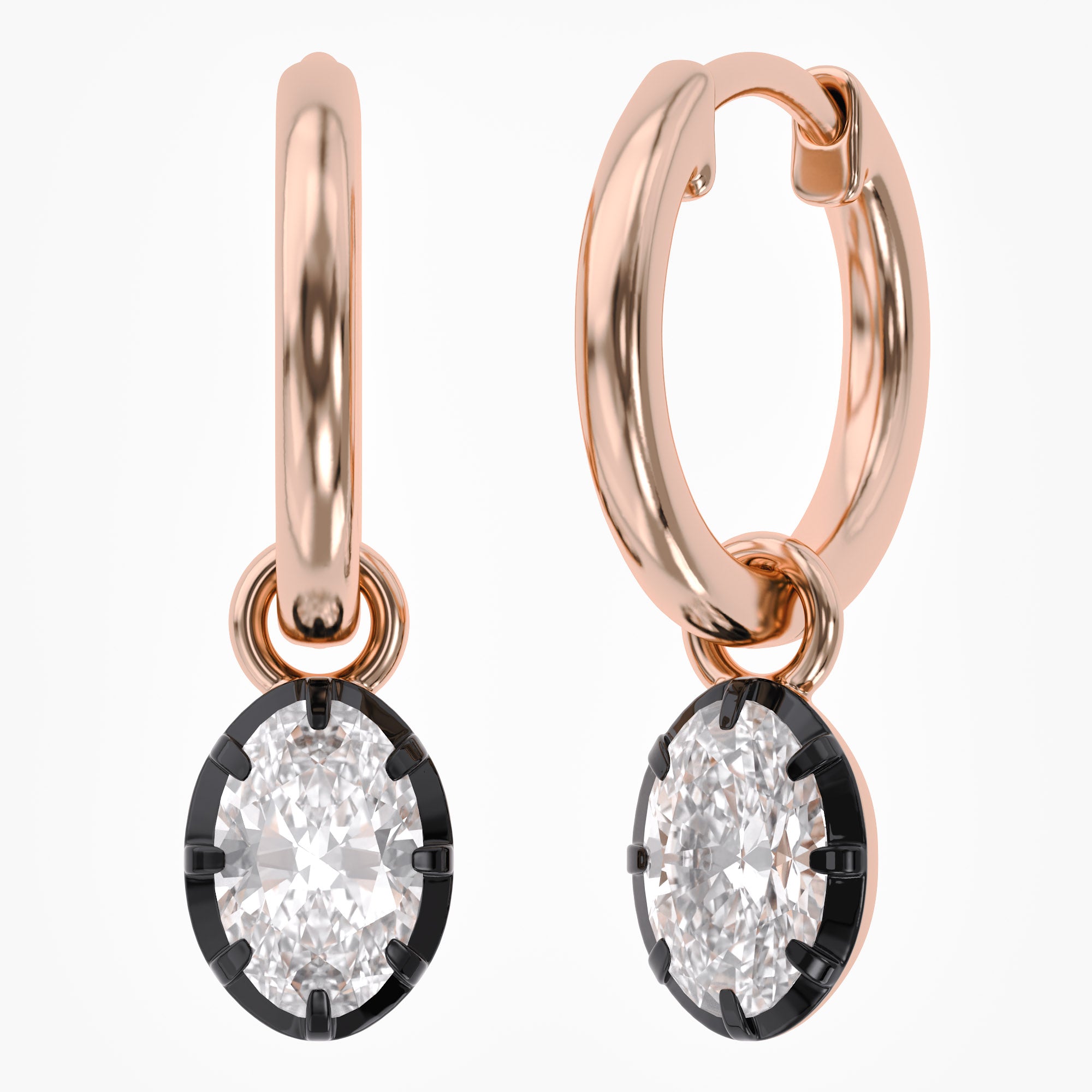 1.30 Carat Oval Cut Lab Grown Diamond Drop Solitaire Earrings