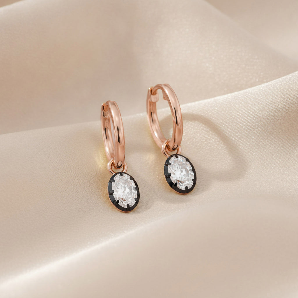 1.30 Carat Oval Cut Lab Grown Diamond Drop Solitaire Earrings