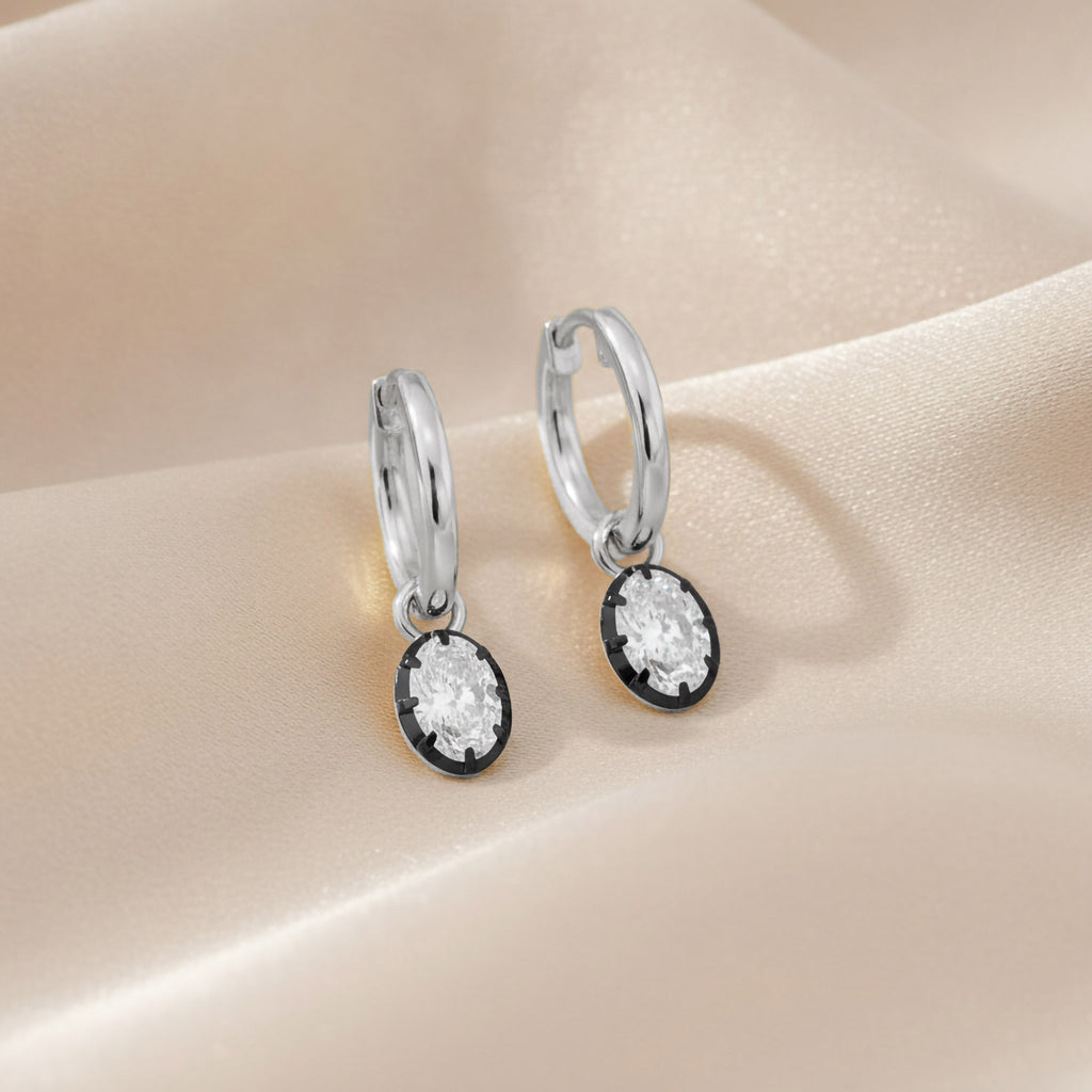 1.30 Carat Oval Cut Lab Grown Diamond Drop Solitaire Earrings