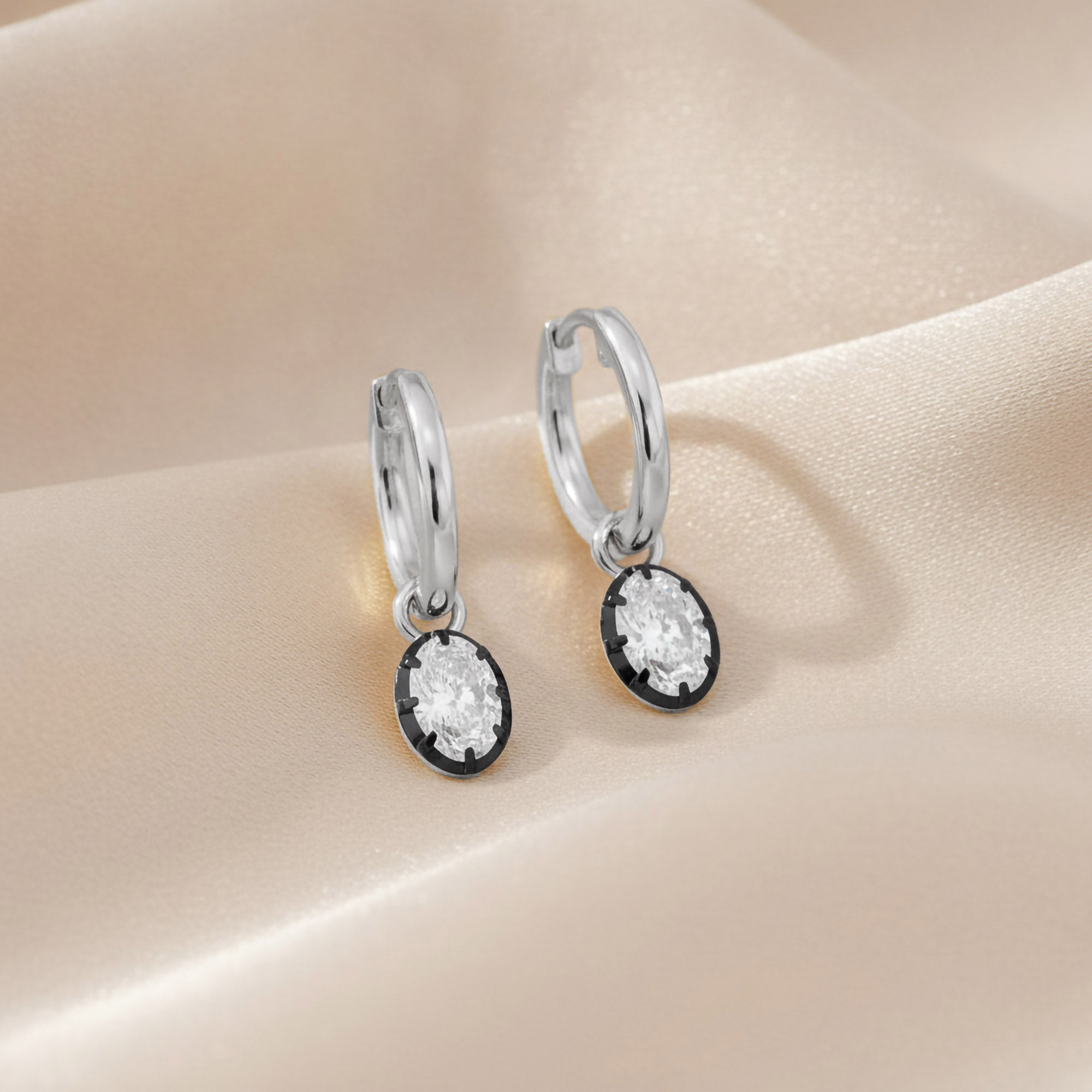 1.30 Carat Oval Cut Lab Grown Diamond Drop Solitaire Earrings
