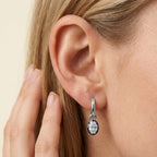 1.30 Carat Oval Cut Lab Grown Diamond Drop Solitaire Earrings