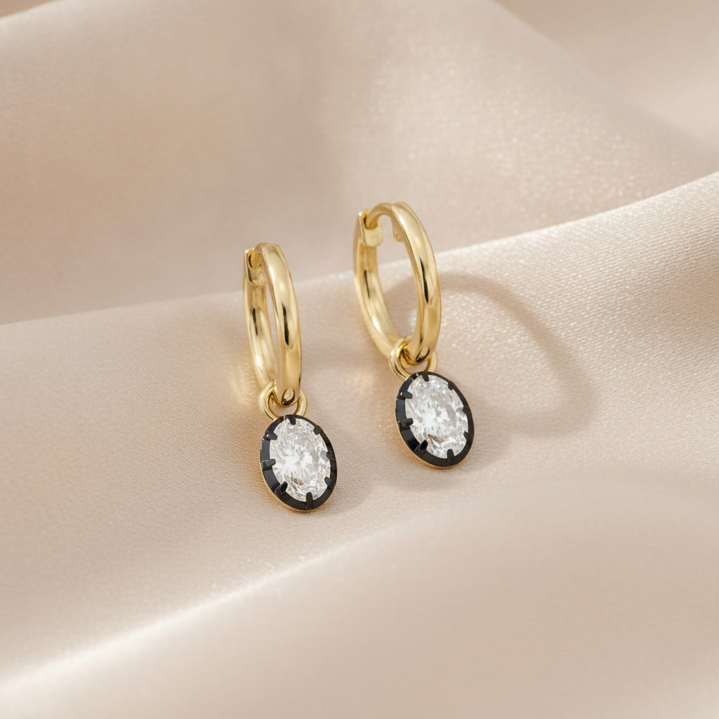 1.30 Carat Oval Cut Lab Grown Diamond Drop Solitaire Earrings