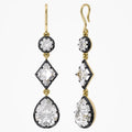 5.75 Carat Multishape Lab Grown Diamond Linear Drop Hook Earrings