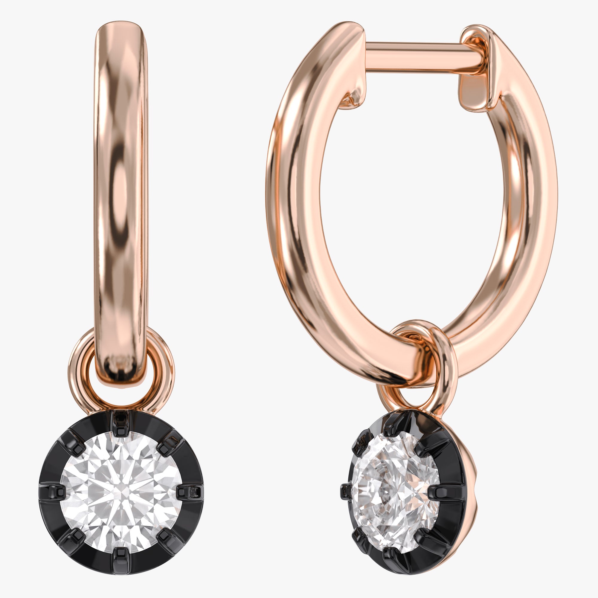 0.50 Carat Round Cut Lab Grown Diamond Drop Dangle Earrings