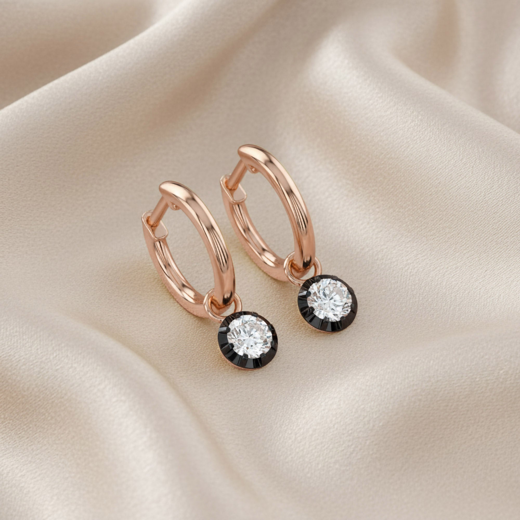 0.50 Carat Round Cut Lab Grown Diamond Drop Dangle Earrings