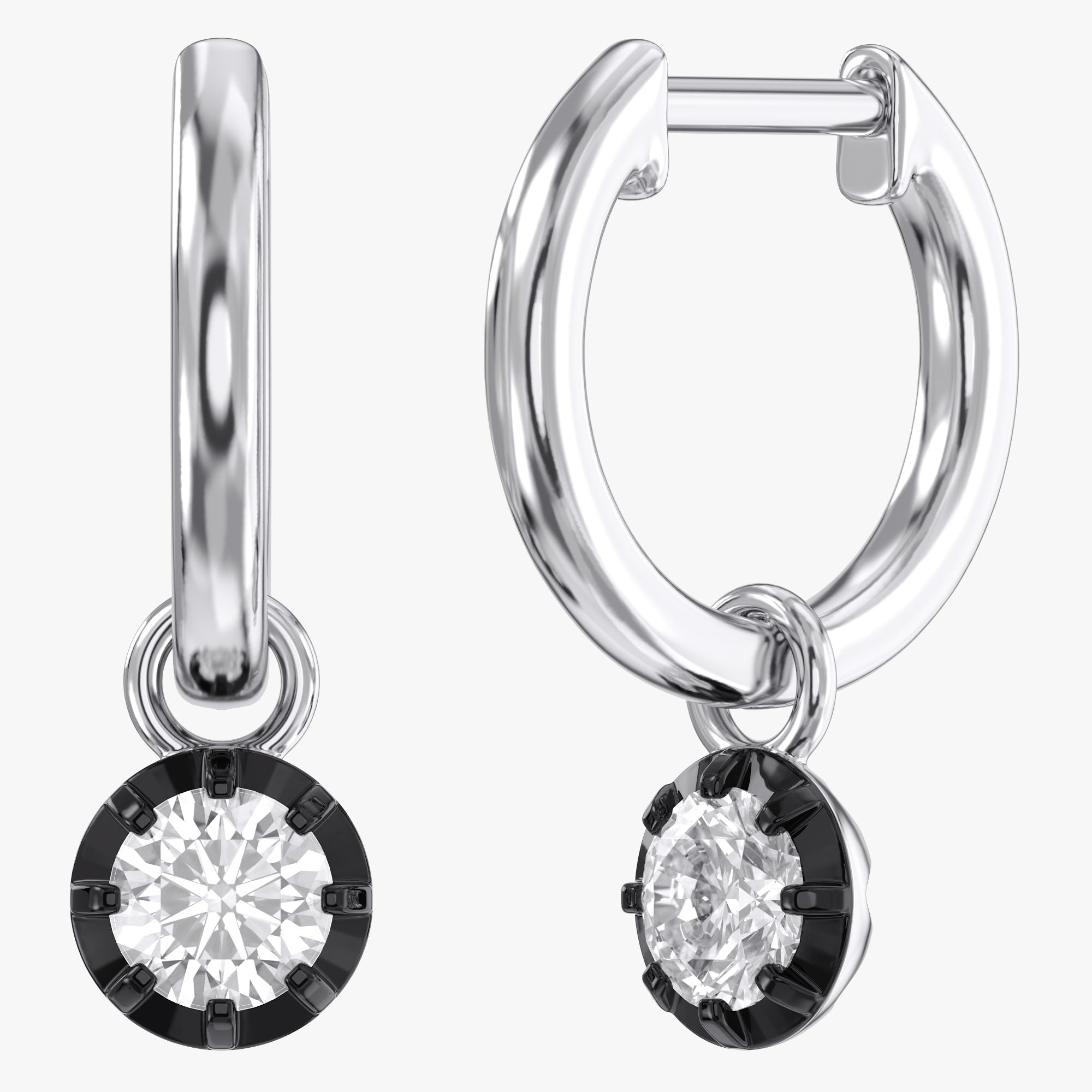 0.50 Carat Round Cut Lab Grown Diamond Drop Dangle Earrings