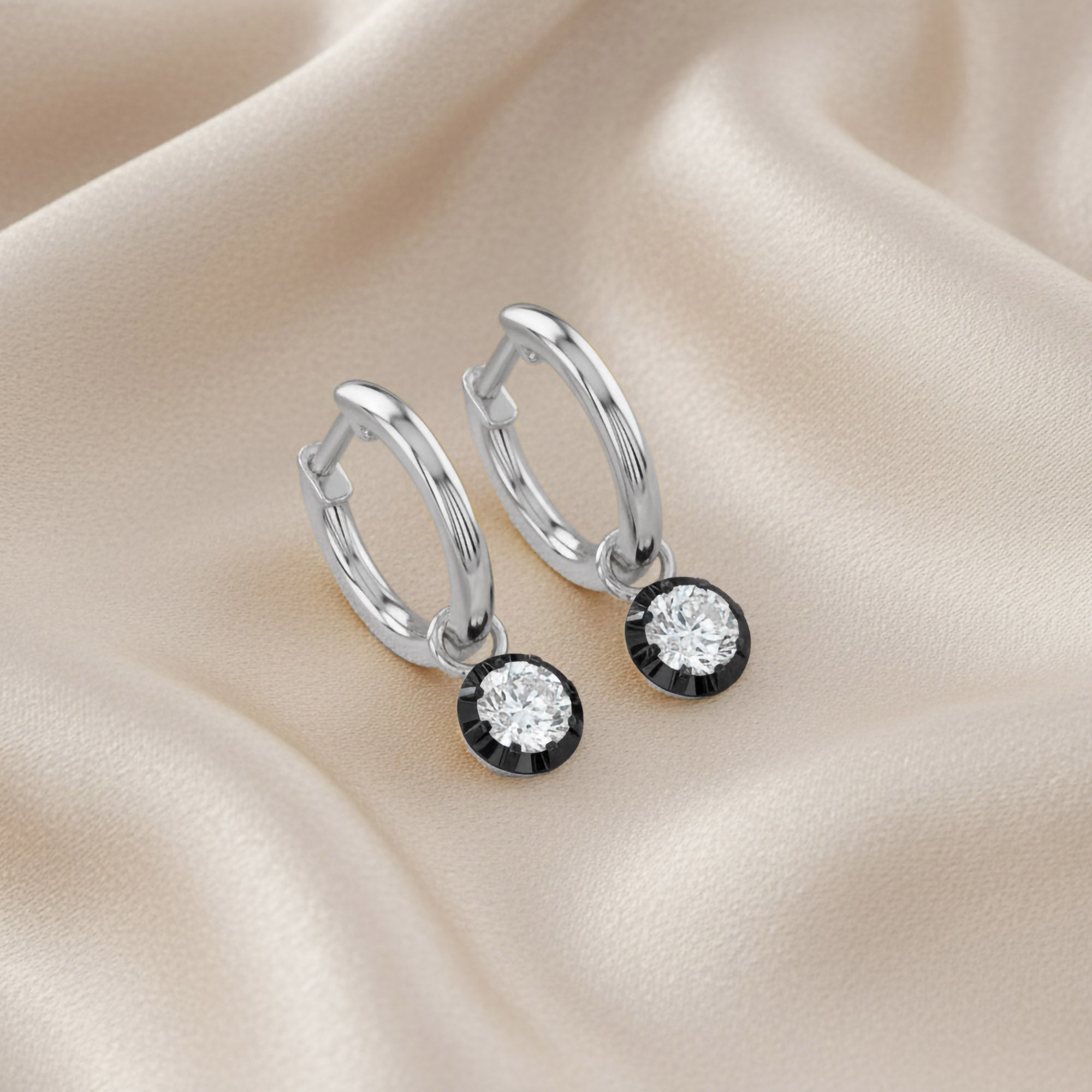 0.50 Carat Round Cut Lab Grown Diamond Drop Dangle Earrings