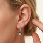 0.55 Carat Round Cut Lab Grown Diamond Drop Dangle Earrings