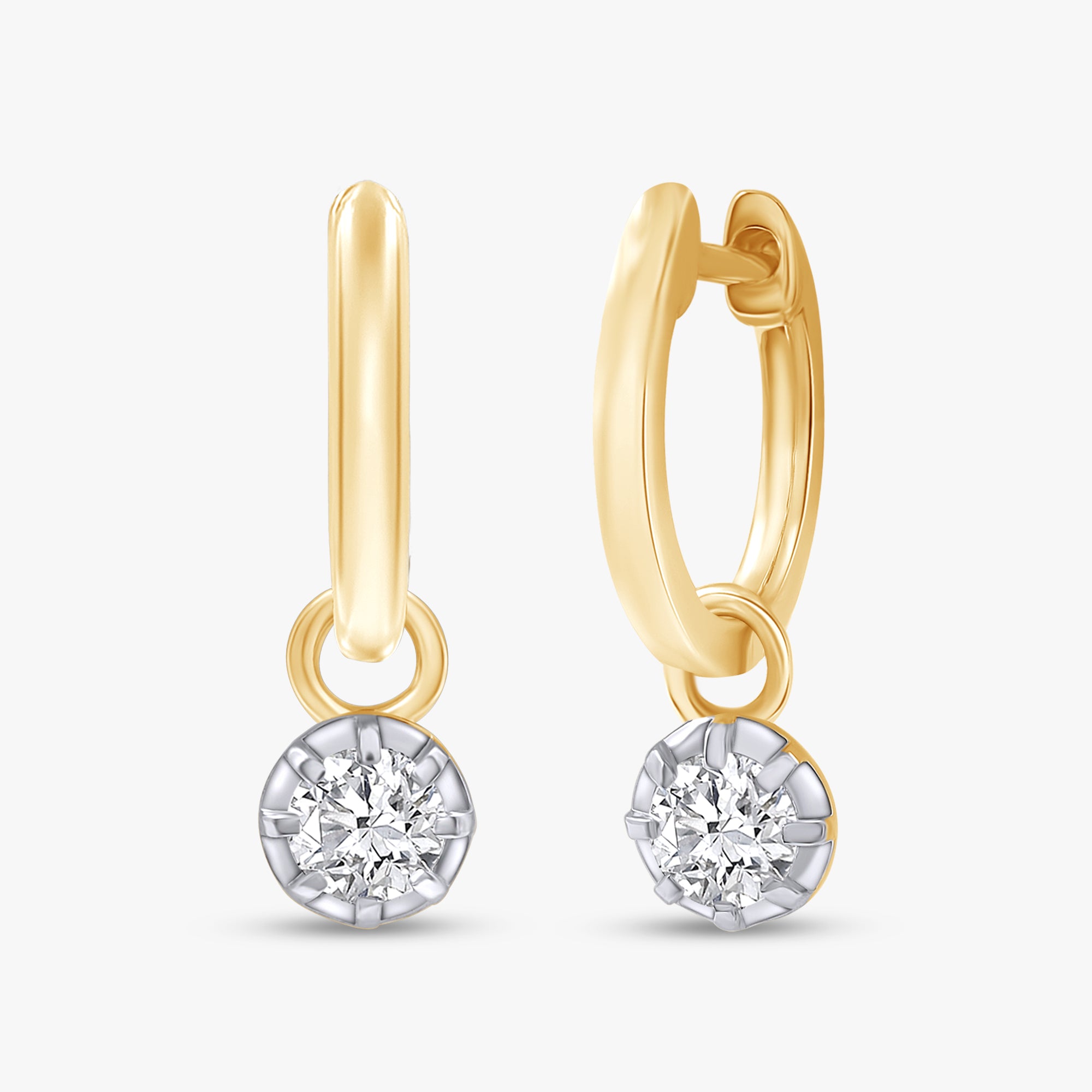 0.50 Carat Round Cut Lab Grown Diamond Drop Dangle Earrings