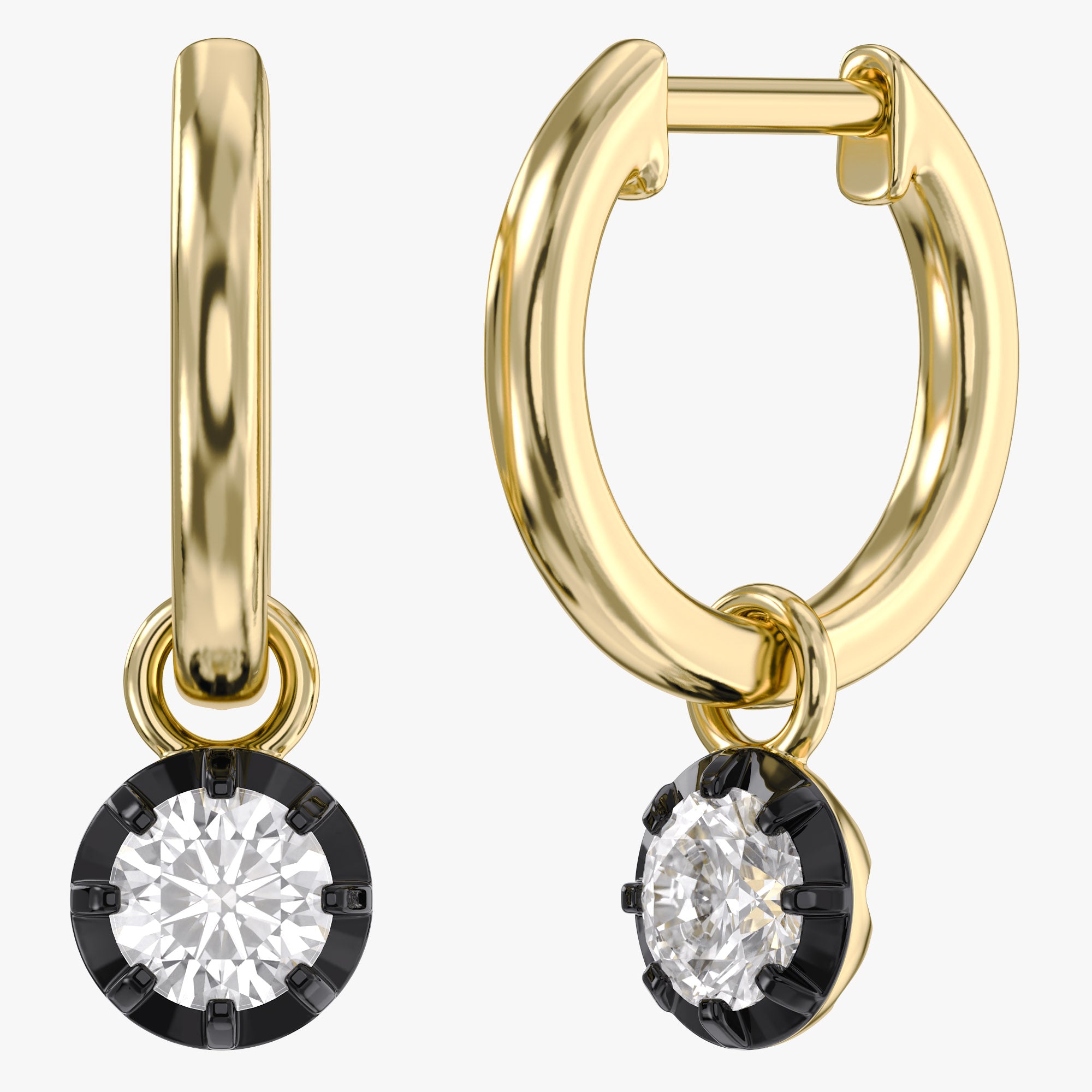 0.50 Carat Round Cut Lab Grown Diamond Drop Dangle Earrings