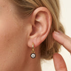0.55 Carat Round Cut Lab Grown Diamond Drop Dangle Earrings