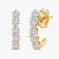 1.10 Carat Round Cut Lab Grown Diamond half Hoop Earrings
