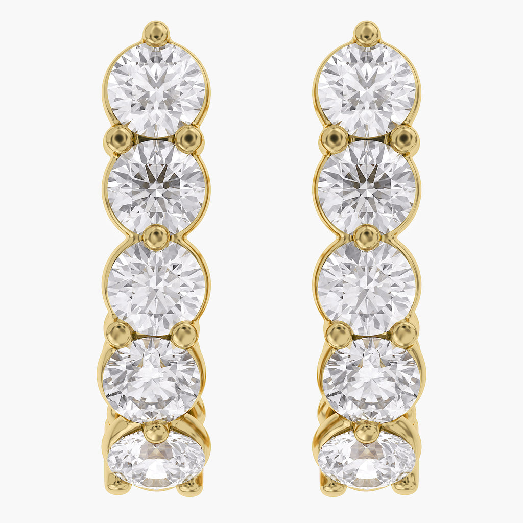 1.10 Carat Round Cut Lab Grown Diamond half Hoop Earrings