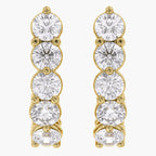 1.10 Carat Round Cut Lab Grown Diamond half Hoop Earrings