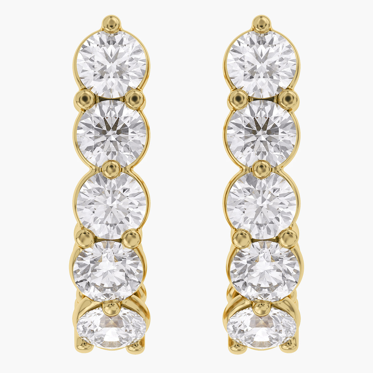 1.10 Carat Round Cut Lab Grown Diamond half Hoop Earrings