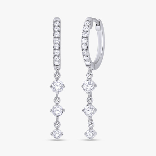 0.50 Carat Round Brilliant Cut Lab Grown Diamond Drop Dangle Earrings