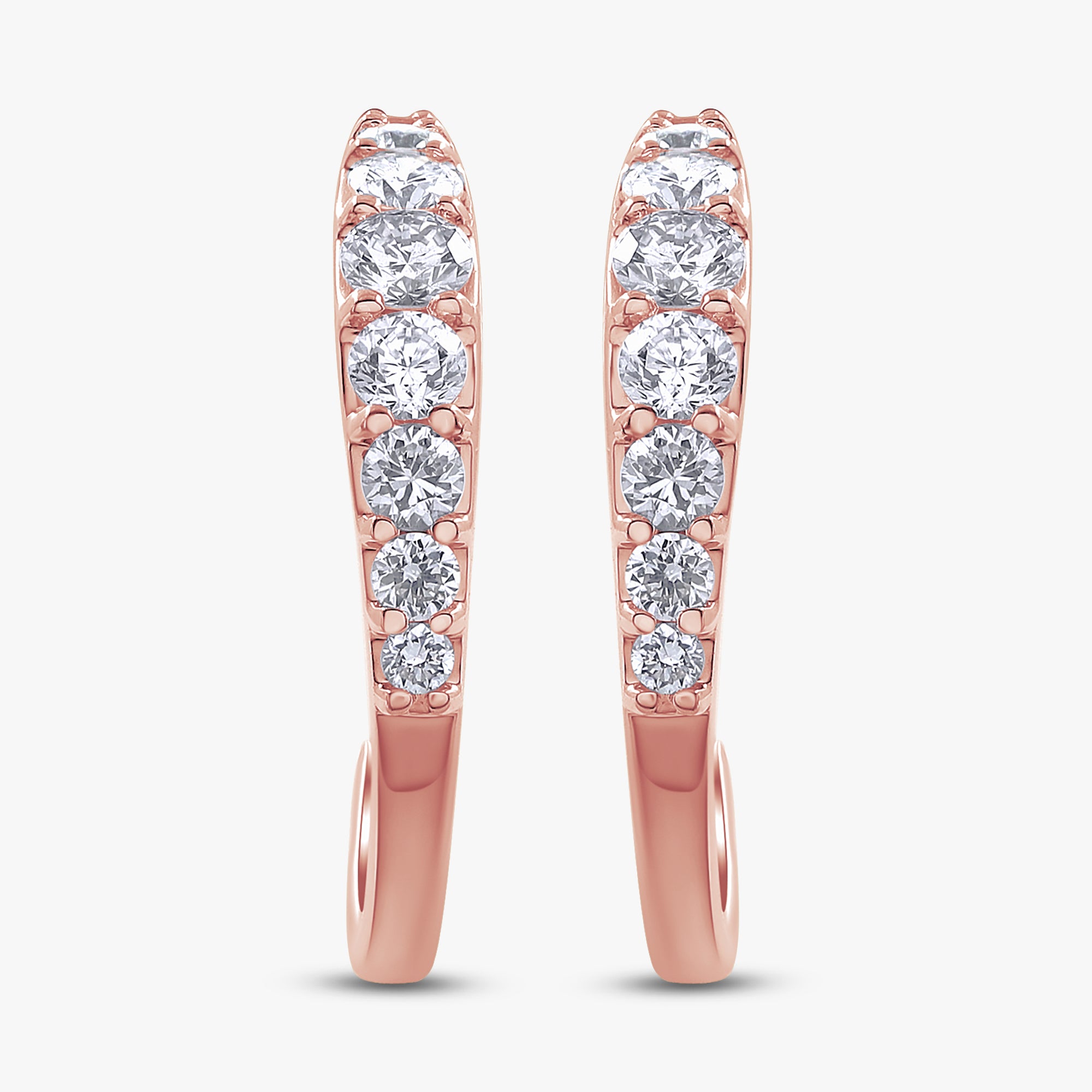 0.60 Carat Round Cut Lab Grown Diamond Half Hoop Stud Earrings