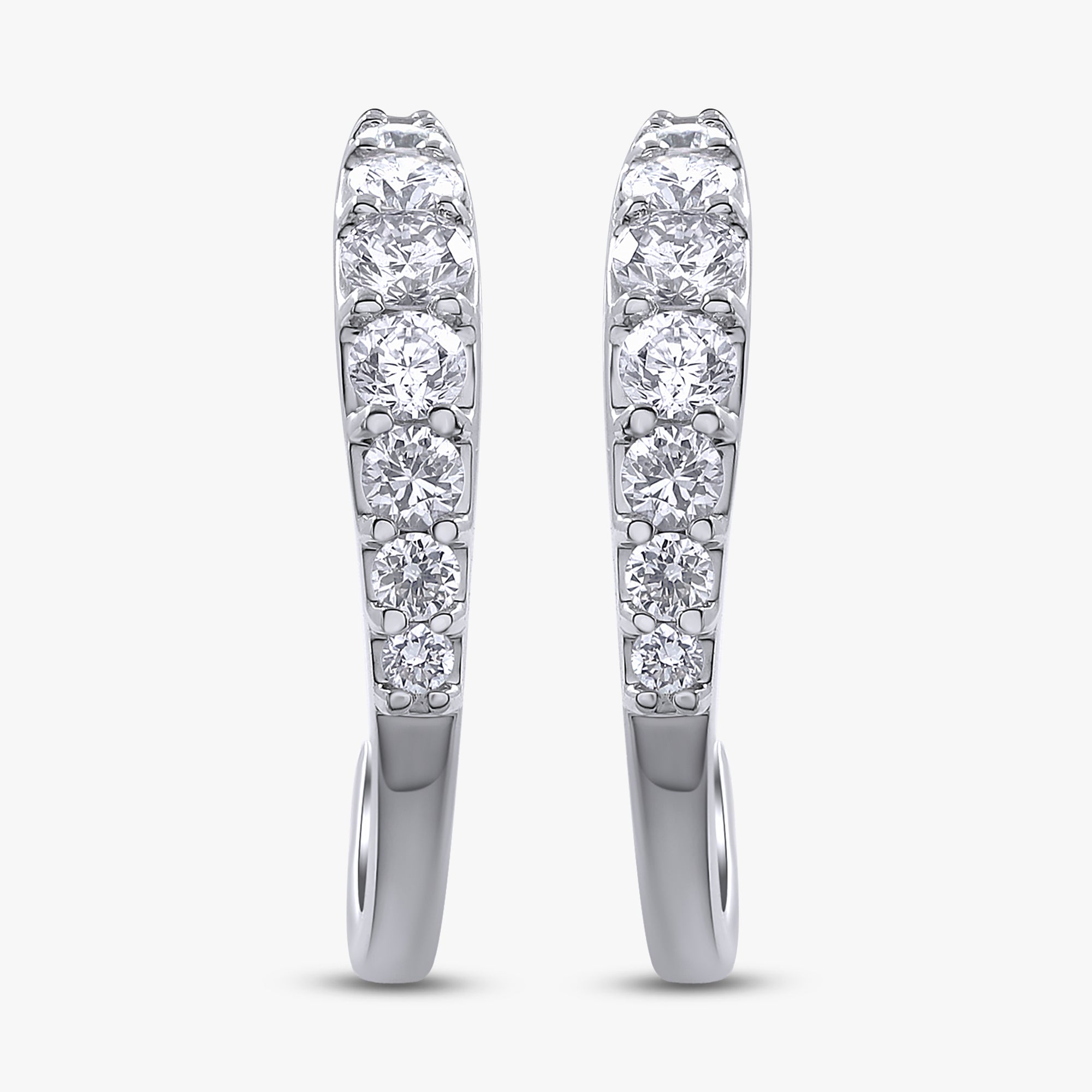 0.60 Carat Round Cut Lab Grown Diamond Half Hoop Stud Earrings