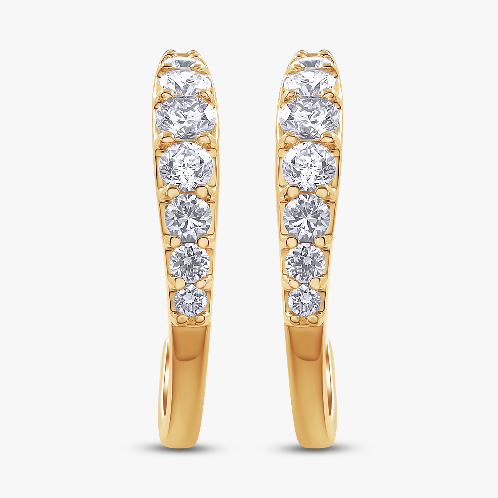0.60 Carat Round Cut Lab Grown Diamond Half Hoop Stud Earrings