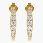 0.60 Carat Round Cut Lab Grown Diamond Half Hoop Stud Earrings