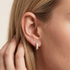 1.05 Carat Baguette Cut Lab Grown Diamond Half Hoop Earrings
