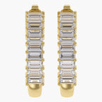 1.05 Carat Baguette Cut Lab Grown Diamond Half Hoop Earrings