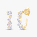1.50 Carat Pear Shape Lab Grown Diamond half Hoop Earrings
