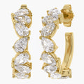 1.50 Carat Pear Shape Lab Grown Diamond half Hoop Earrings