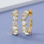 1.50 Carat Pear Shape Lab Grown Diamond half Hoop Earrings