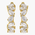1.50 Carat Pear Shape Lab Grown Diamond half Hoop Earrings