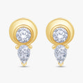 0.40 Carat Pear and Round Shape Lab Grown Diamond Illusion Stud Earrings