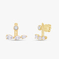 1.40 Carat Pear and Round Shape Lab Grown Diamond Illusion Stud Earrings