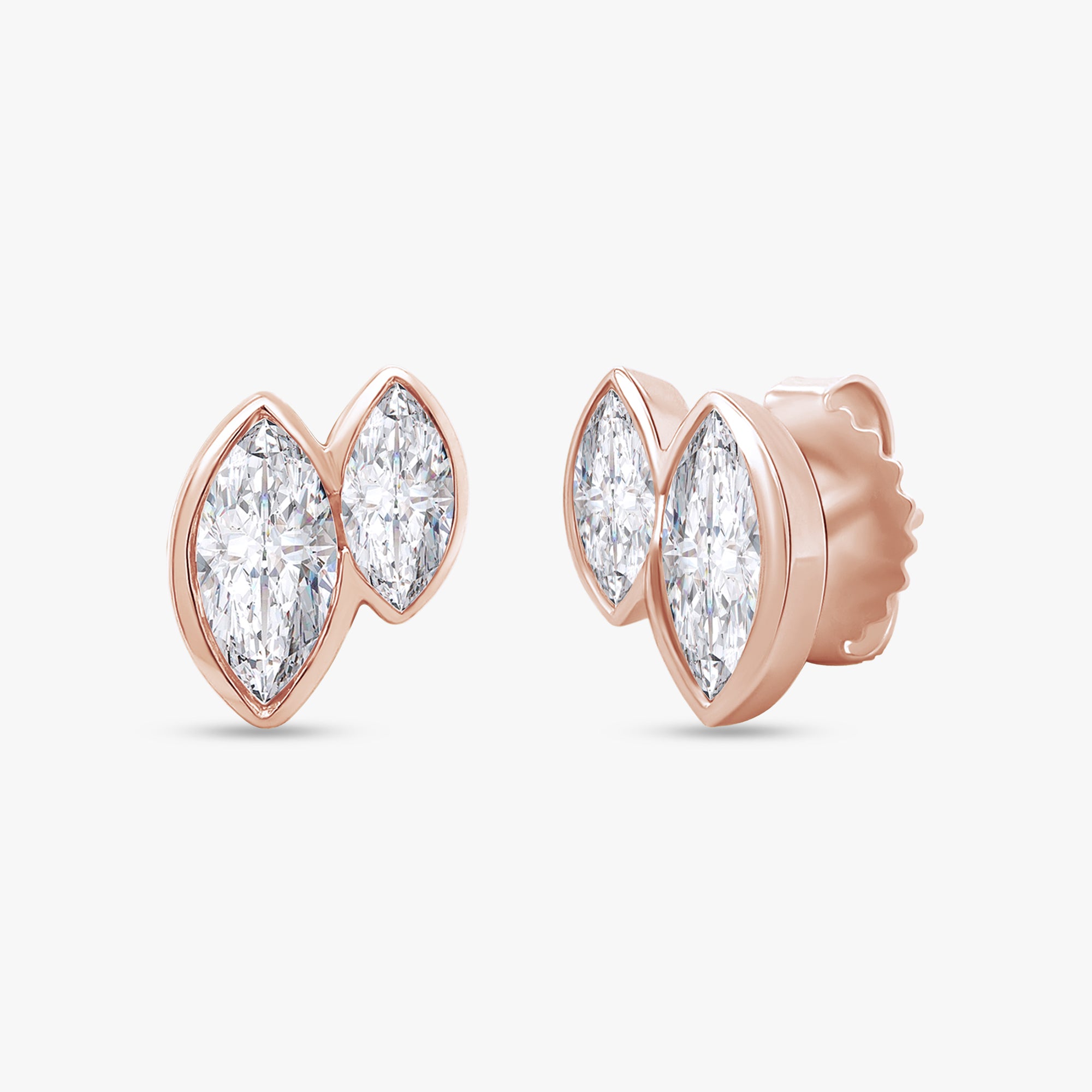 Marquise Shape 1.05 Carat Lab Grown Diamond Toi Et Moi Earrings