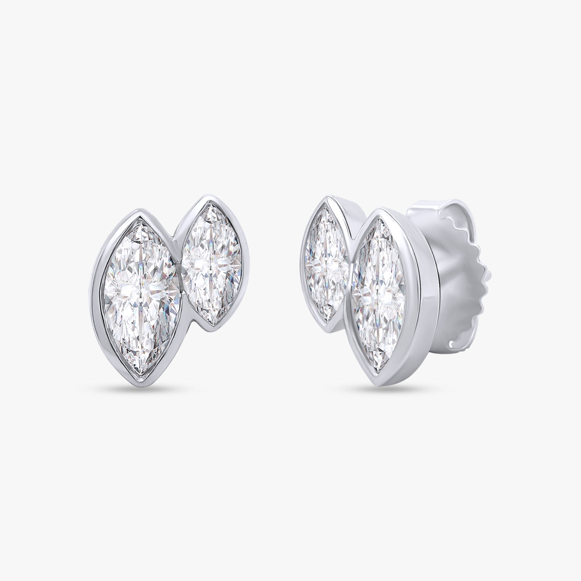 Marquise Shape 1.05 Carat Lab Grown Diamond Toi Et Moi Earrings