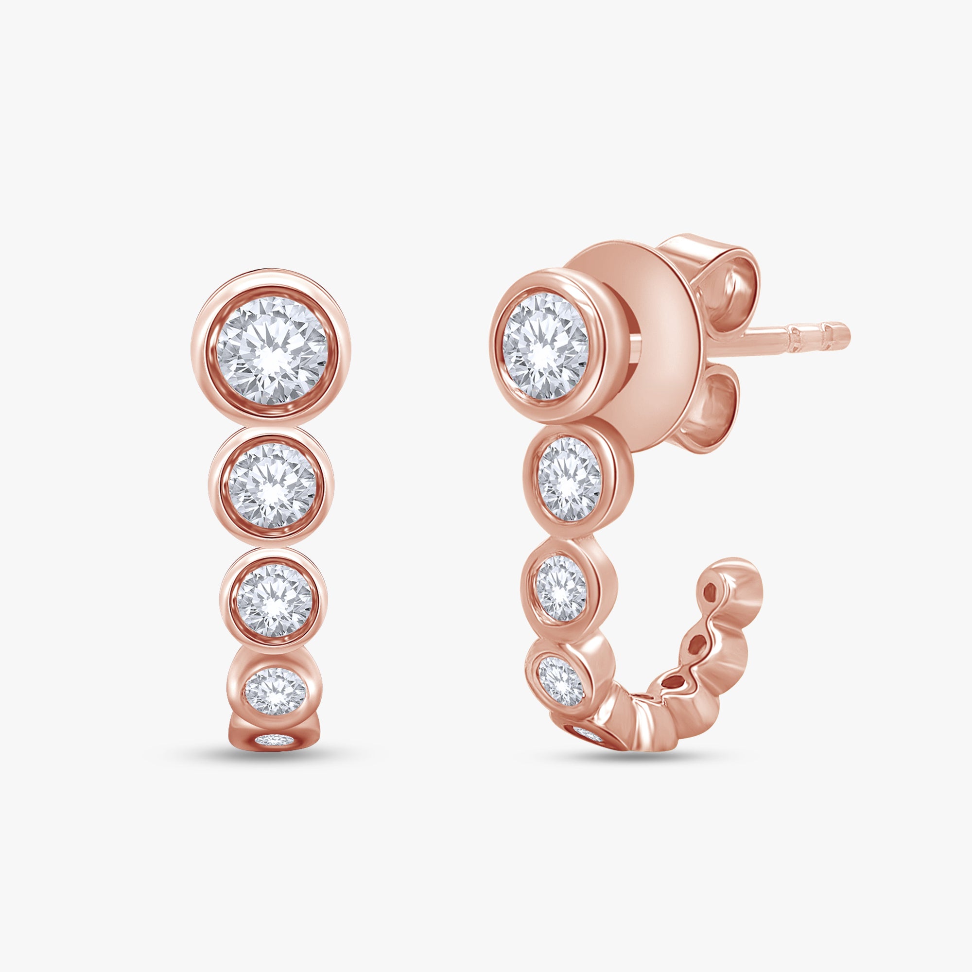 0.50 Carat Round Cut Lab Grown Diamond Illusion Stud Earrings