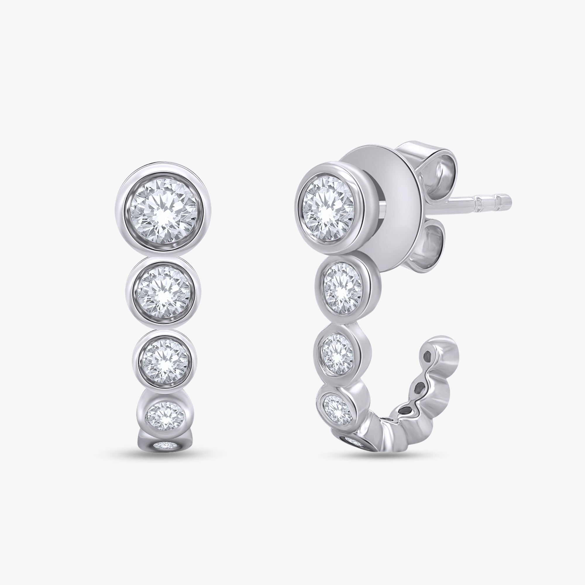 0.50 Carat Round Cut Lab Grown Diamond Illusion Stud Earrings
