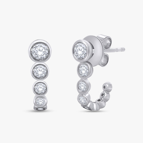 0.50 Carat Round Cut Lab Grown Diamond Illusion Stud Earrings